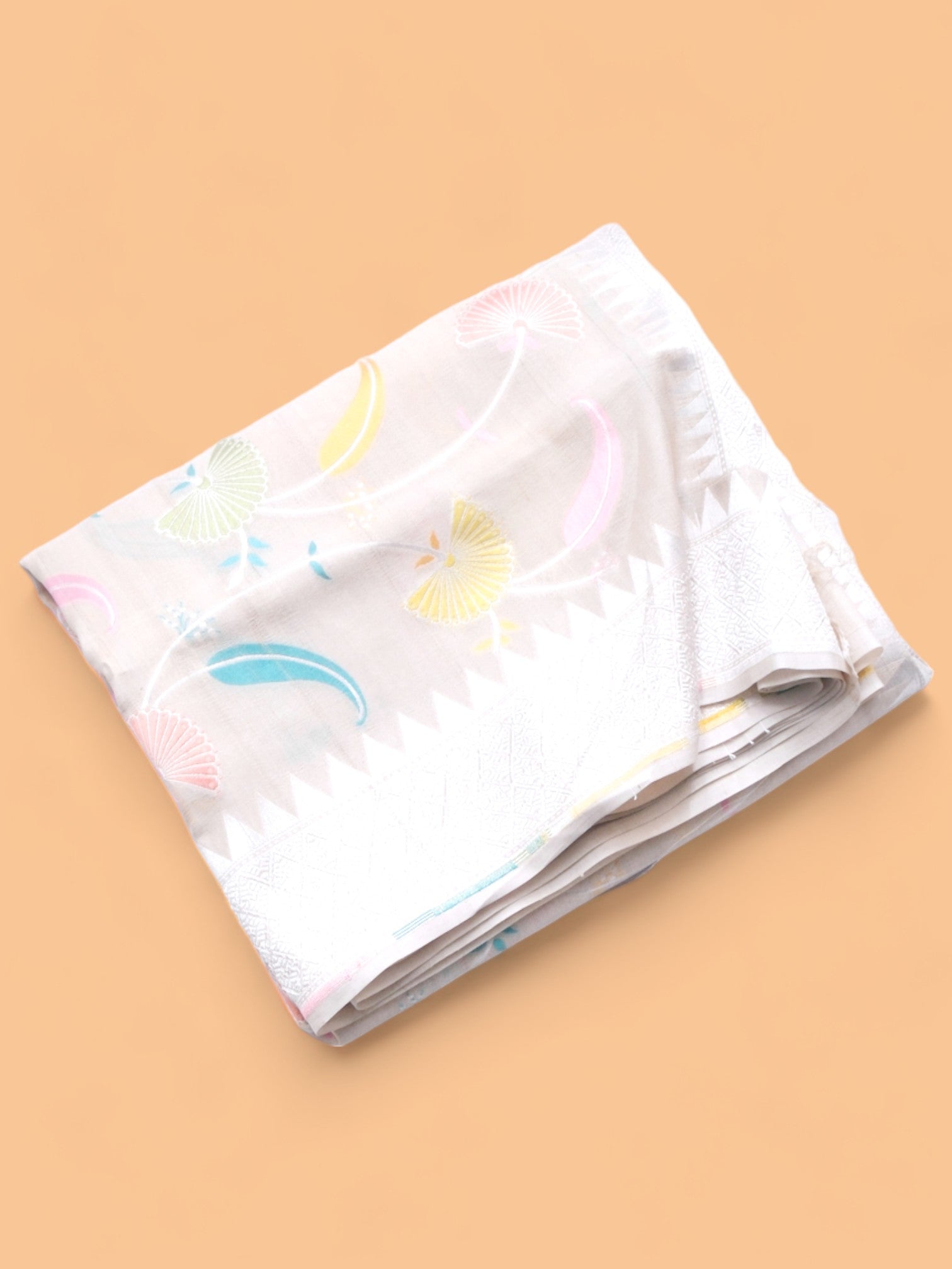 Banarasi Tussar Georgette Jaal Cream Saree