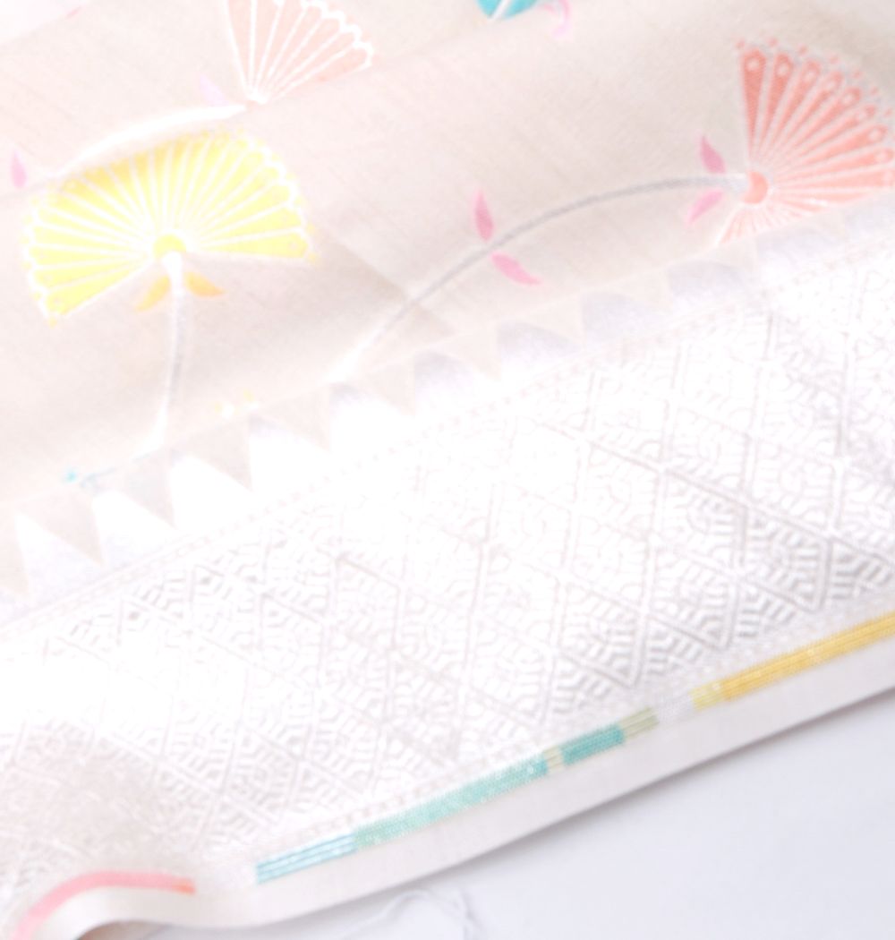 Banarasi Tussar Georgette Jaal Cream Saree