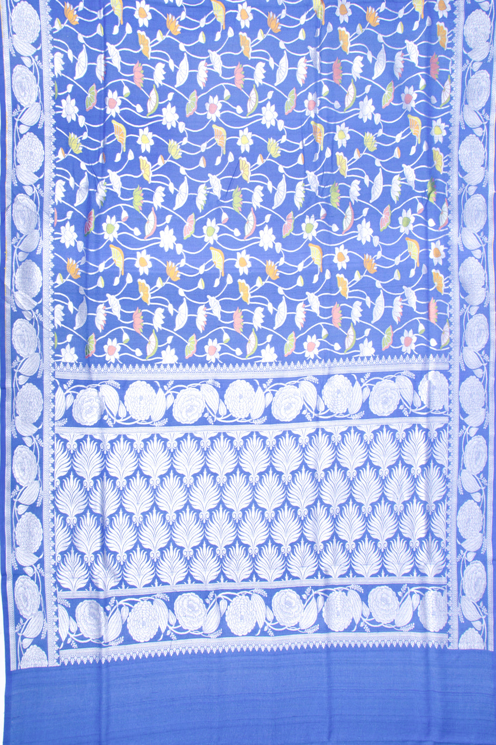 Banarasi Tussar Georgette Jaal Royal Blue Saree