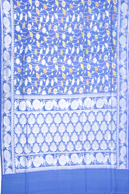 Banarasi Tussar Georgette Jaal Royal Blue Saree