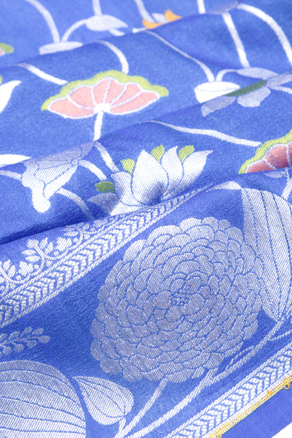 Banarasi Tussar Georgette Jaal Royal Blue Saree