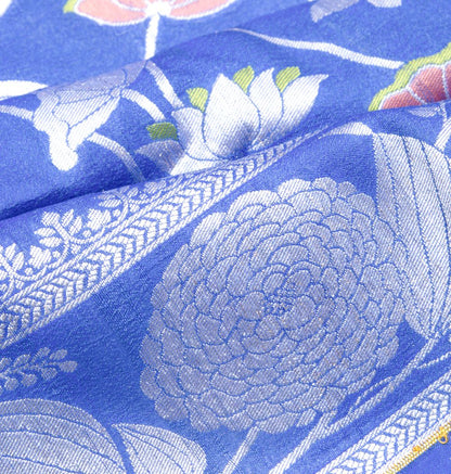 Banarasi Tussar Georgette Jaal Royal Blue Saree