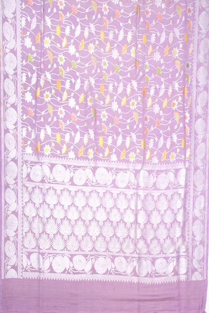 Banarasi Tussar Georgette Jaal Lavender Saree