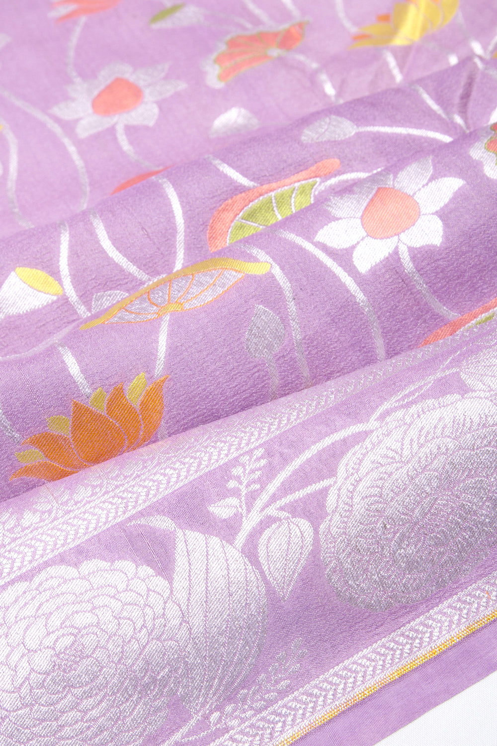 Banarasi Tussar Georgette Jaal Lavender Saree