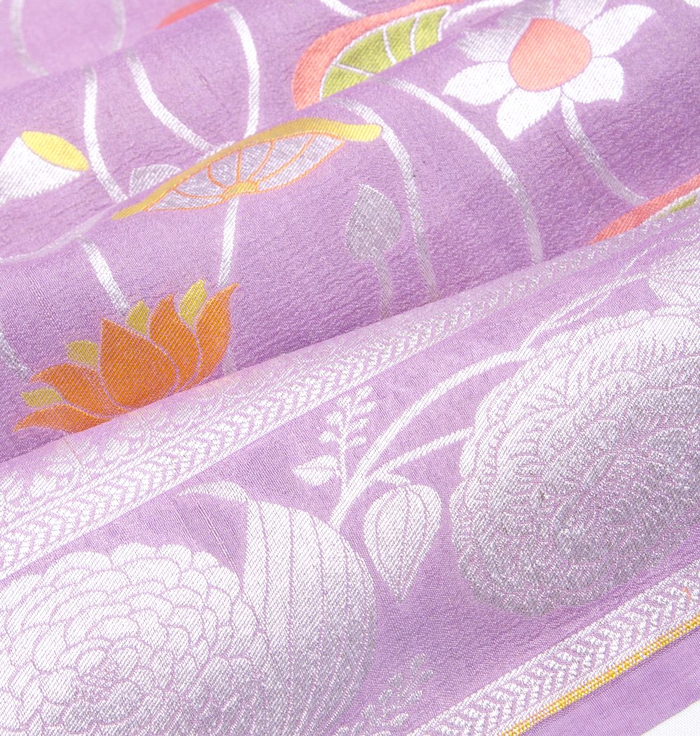 Banarasi Tussar Georgette Jaal Lavender Saree