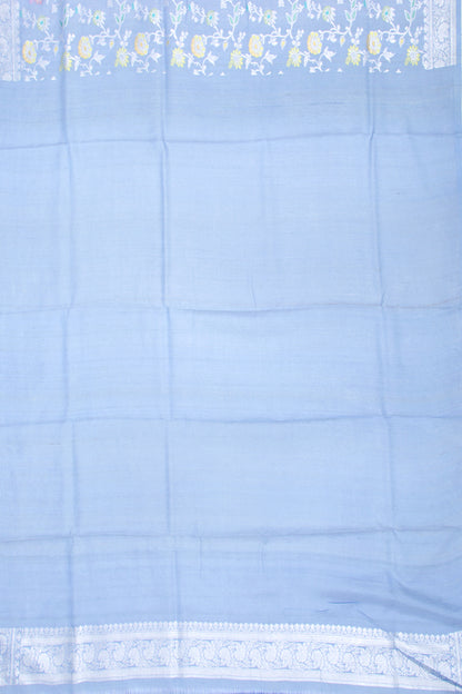 Banarasi Tussar Georgette Jaal Sky Blue Saree