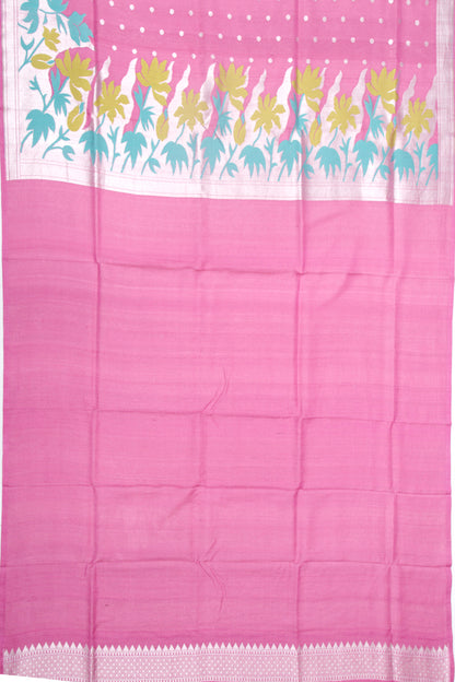 Banarasi Tussar Georgette Butta Pink Saree