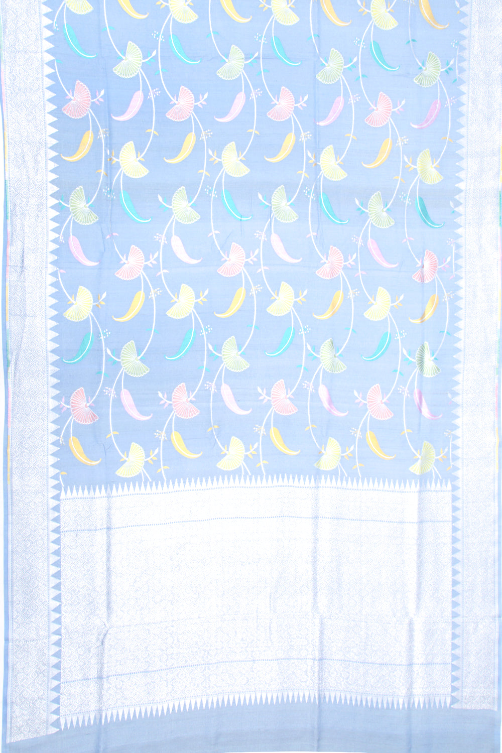 Banarasi Tussar Georgette Jaal Blue Saree