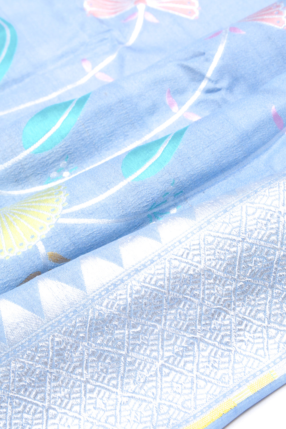 Banarasi Tussar Georgette Jaal Blue Saree