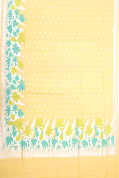 Banarasi Tussar Georgette Butta Yellow Saree