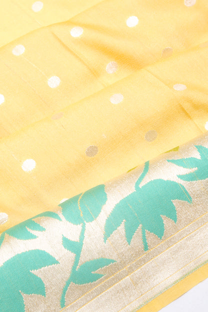 Banarasi Tussar Georgette Butta Yellow Saree
