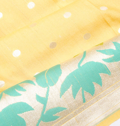 Banarasi Tussar Georgette Butta Yellow Saree