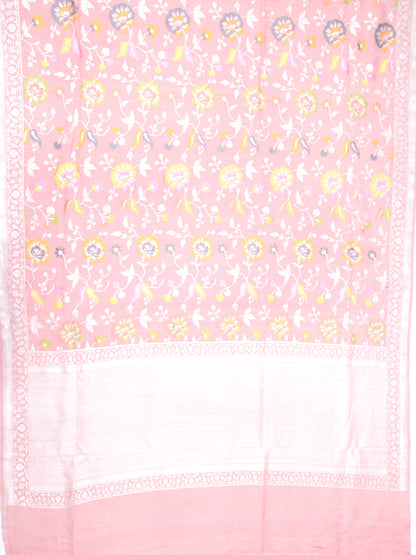 Banarasi Tussar Georgette Jaal Peach Saree