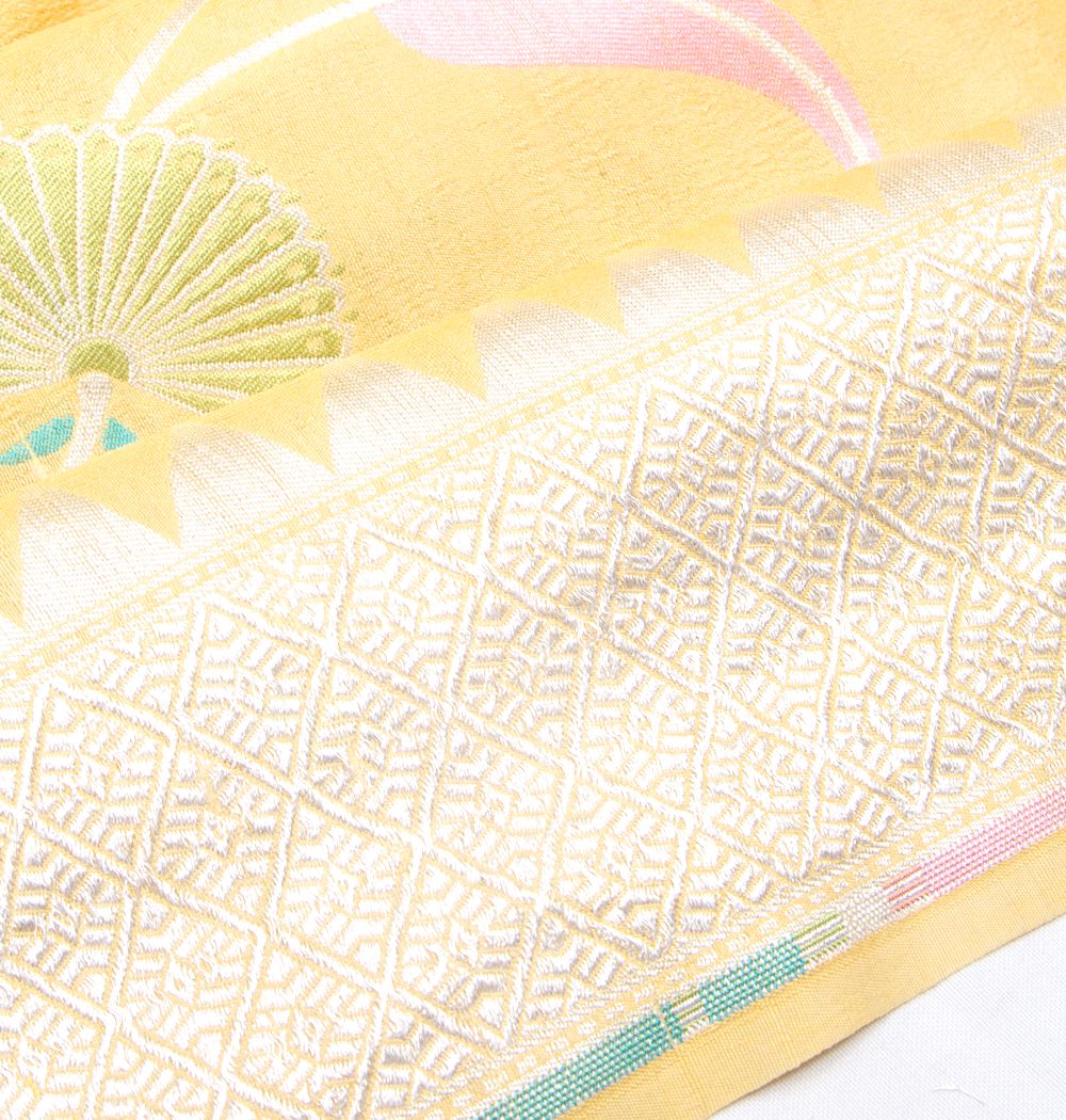 Banarasi Tussar Georgette Jaal Yellow Saree