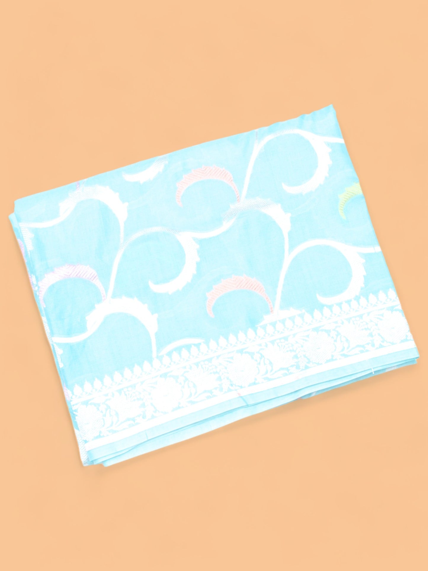 Banarasi Tussar Georgette Jaal Sky Blue Saree