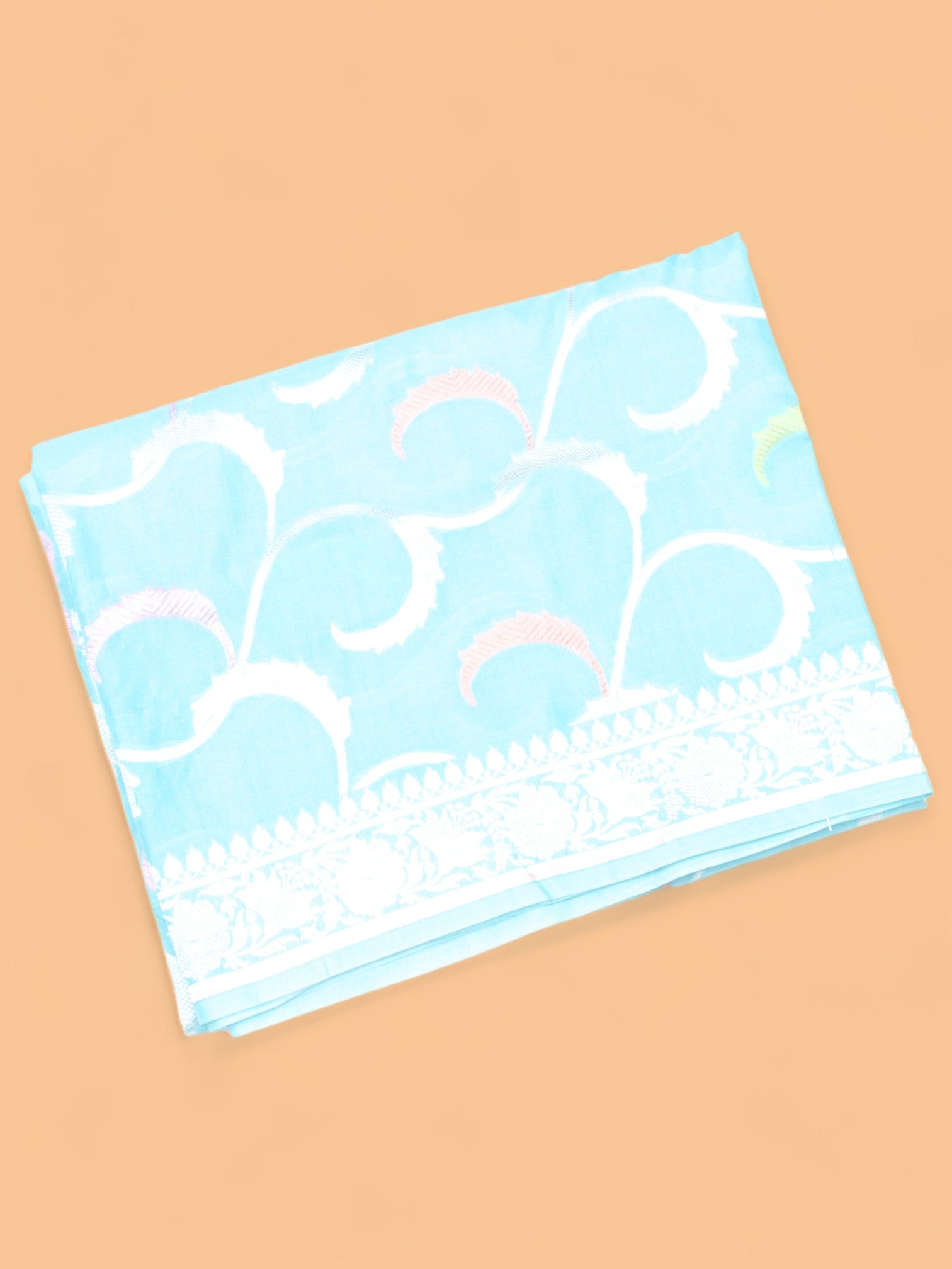 Banarasi Tussar Georgette Jaal Sky Blue Saree