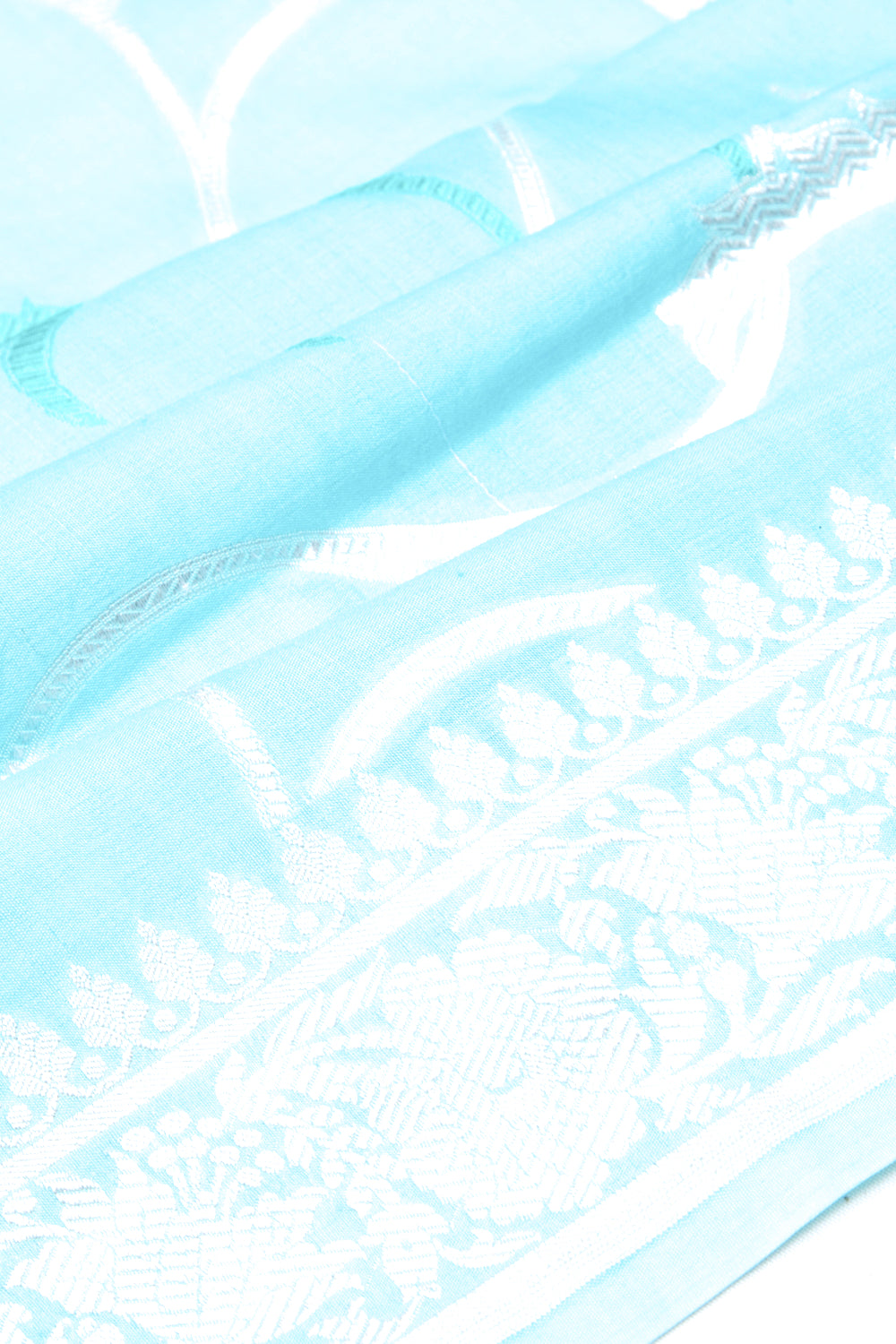 Banarasi Tussar Georgette Jaal Sky Blue Saree