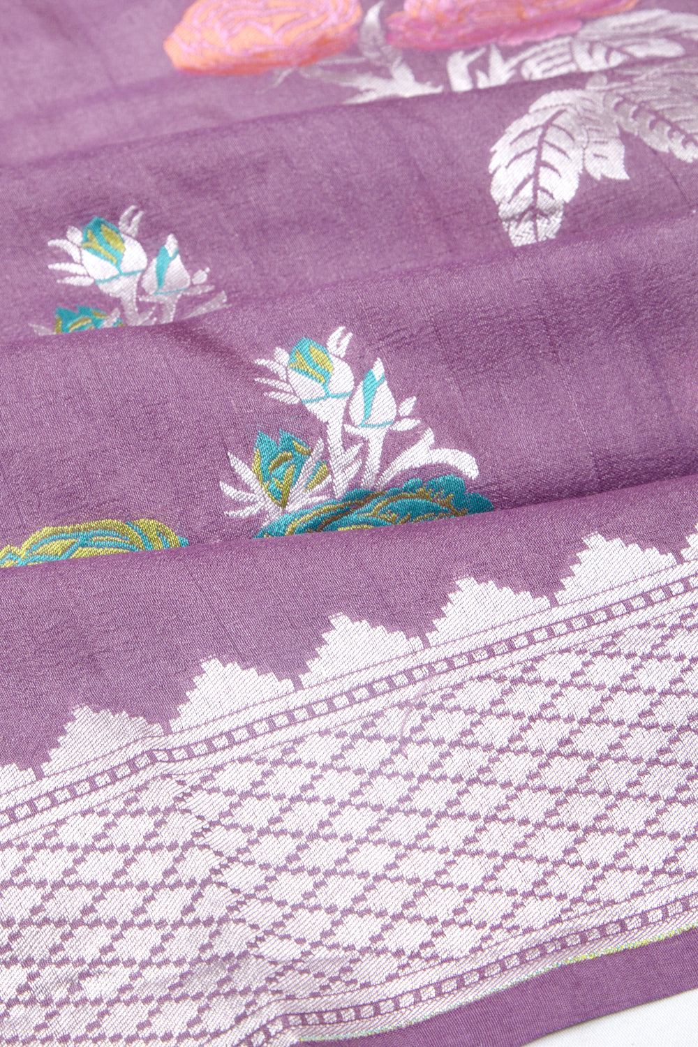 Banarasi Tussar Georgette Brocade Purple Saree