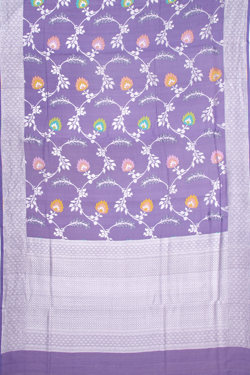 Banarasi Tussar Georgette Jaal Lavender Saree
