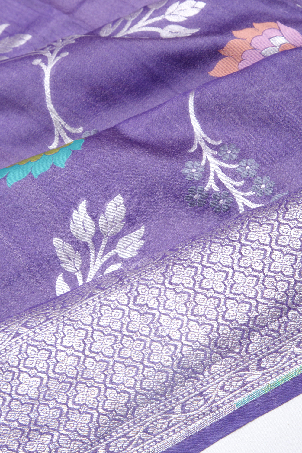 Banarasi Tussar Georgette Jaal Lavender Saree