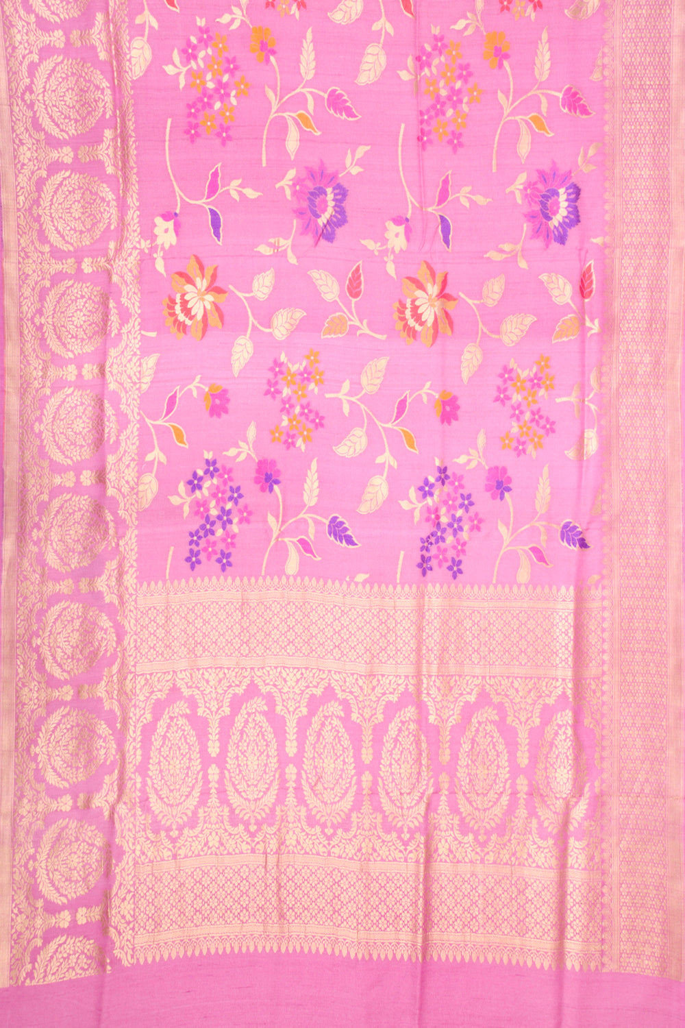 Banarasi Tussar Georgette Jaal Pink Saree