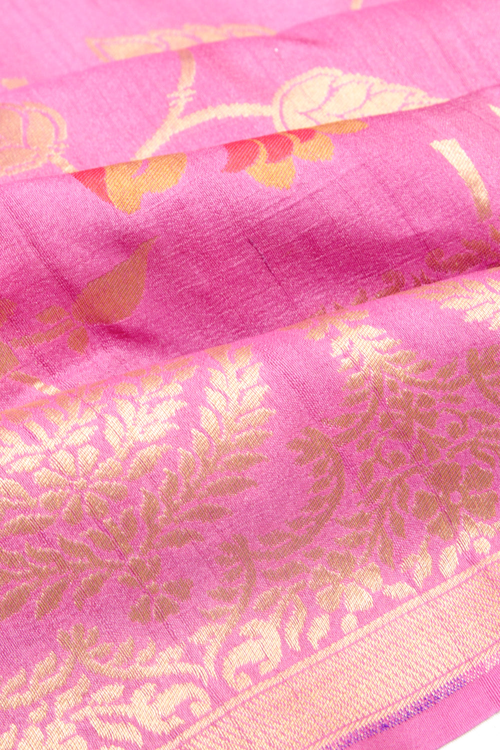 Banarasi Tussar Georgette Jaal Pink Saree