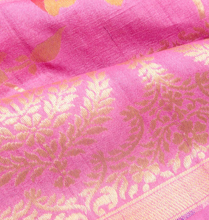 Banarasi Tussar Georgette Jaal Pink Saree