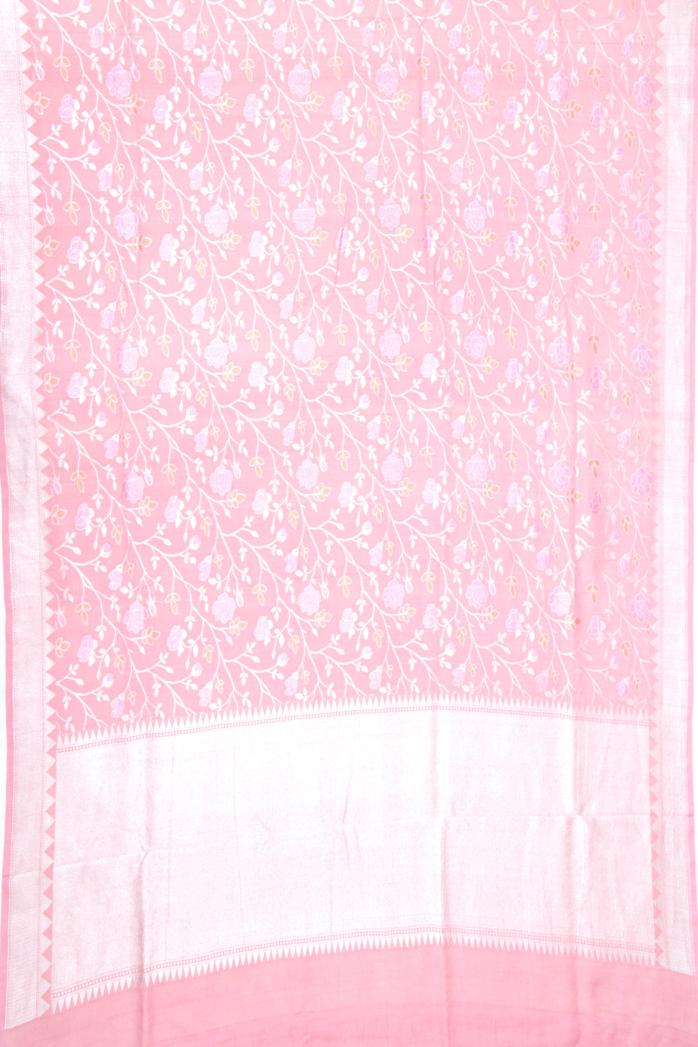 Banarasi Tussar Georgette Jaal Peach Saree