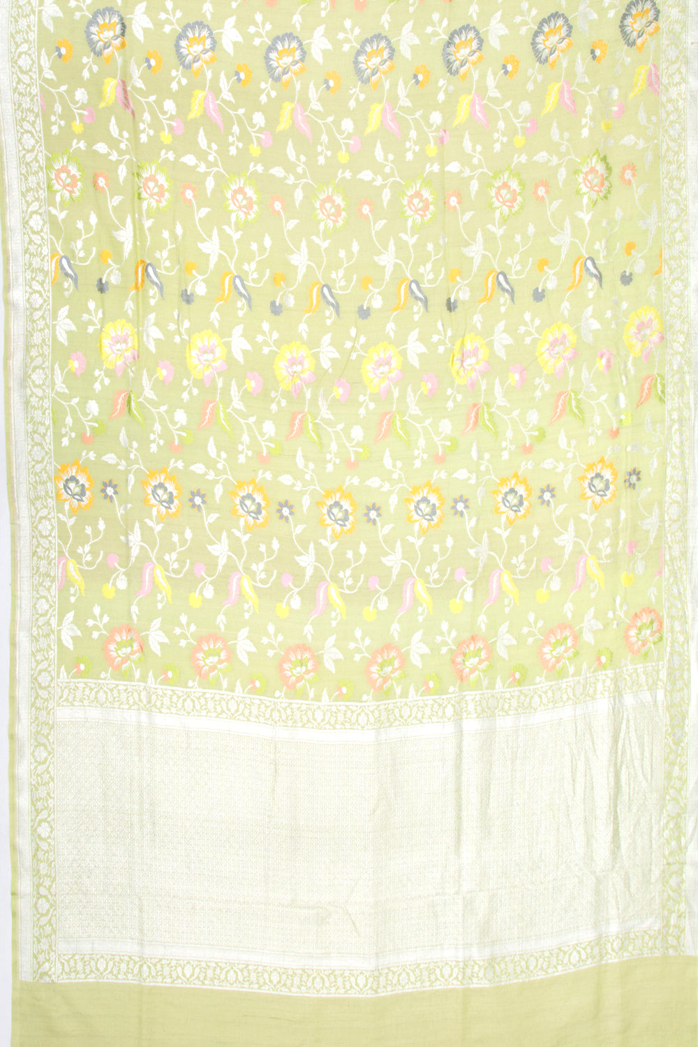 Banarasi Tussar Georgette Brocade Pastel Green Saree