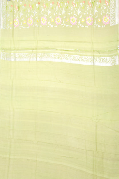 Banarasi Tussar Georgette Brocade Pastel Green Saree