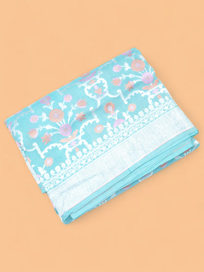 Banarasi Tussar Georgette Jaal Blue Saree