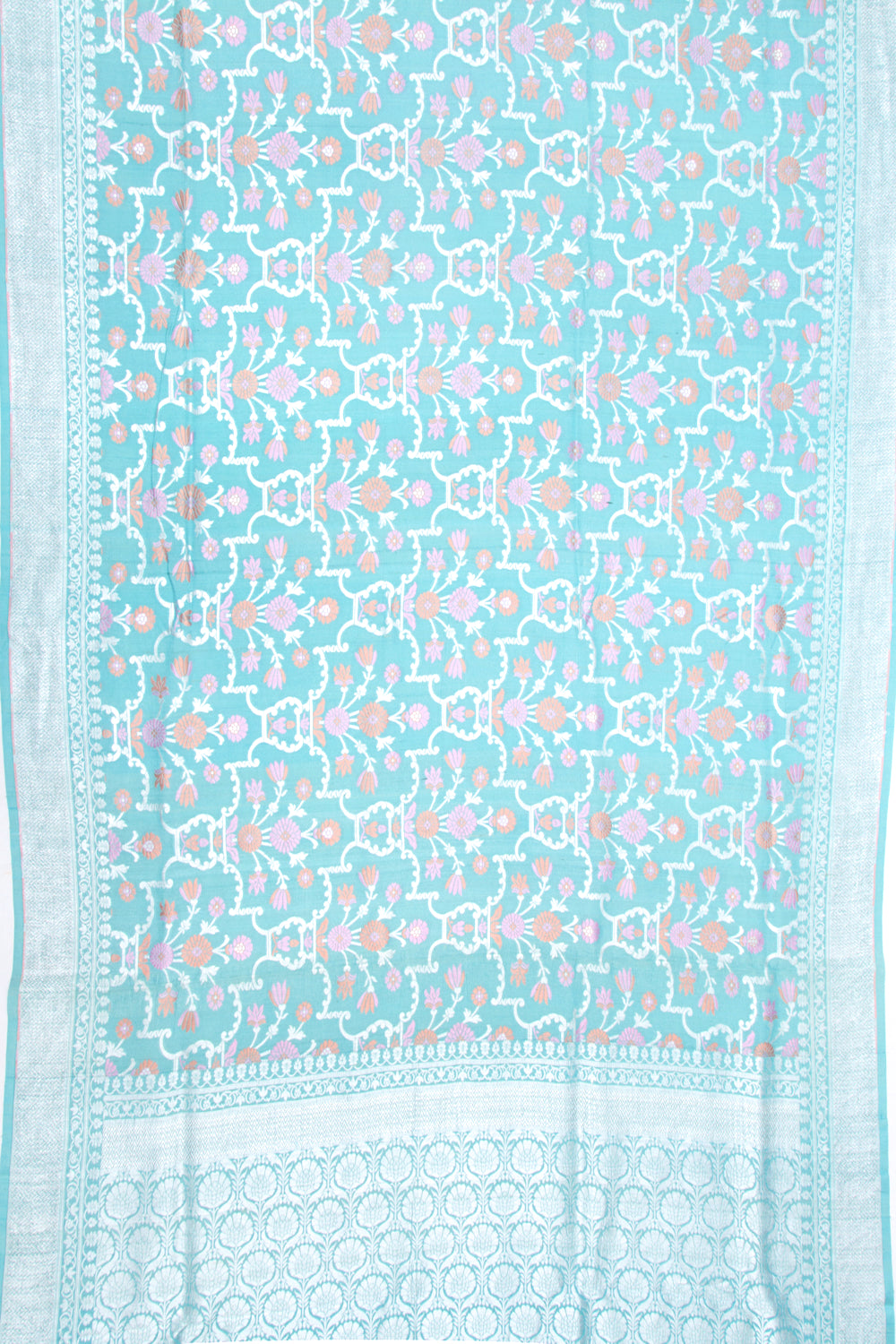 Banarasi Tussar Georgette Jaal Blue Saree