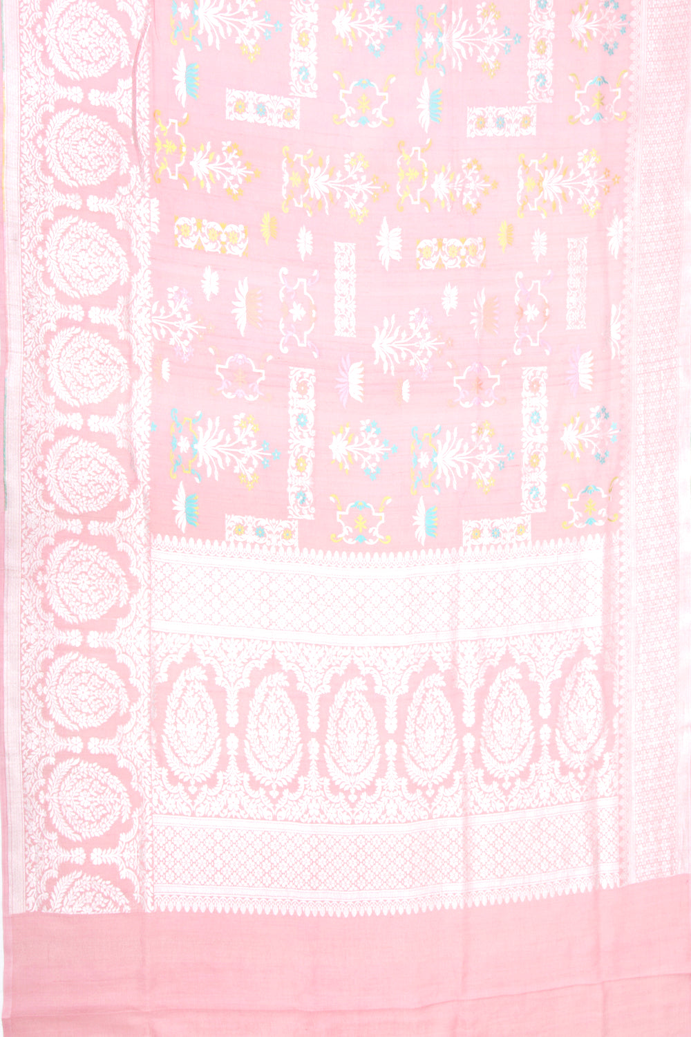 Banarasi Tussar Georgette Brocade Peach Saree