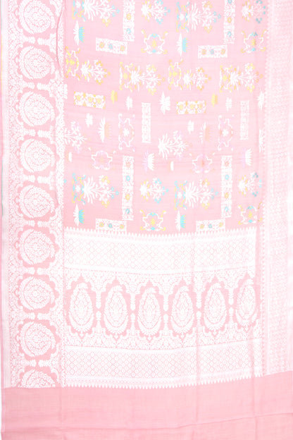 Banarasi Tussar Georgette Brocade Peach Saree