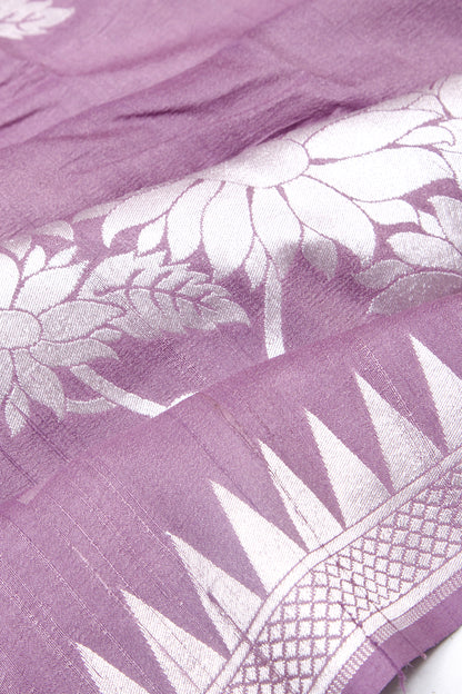 Banarasi Tussar Georgette Butta Lavender Saree