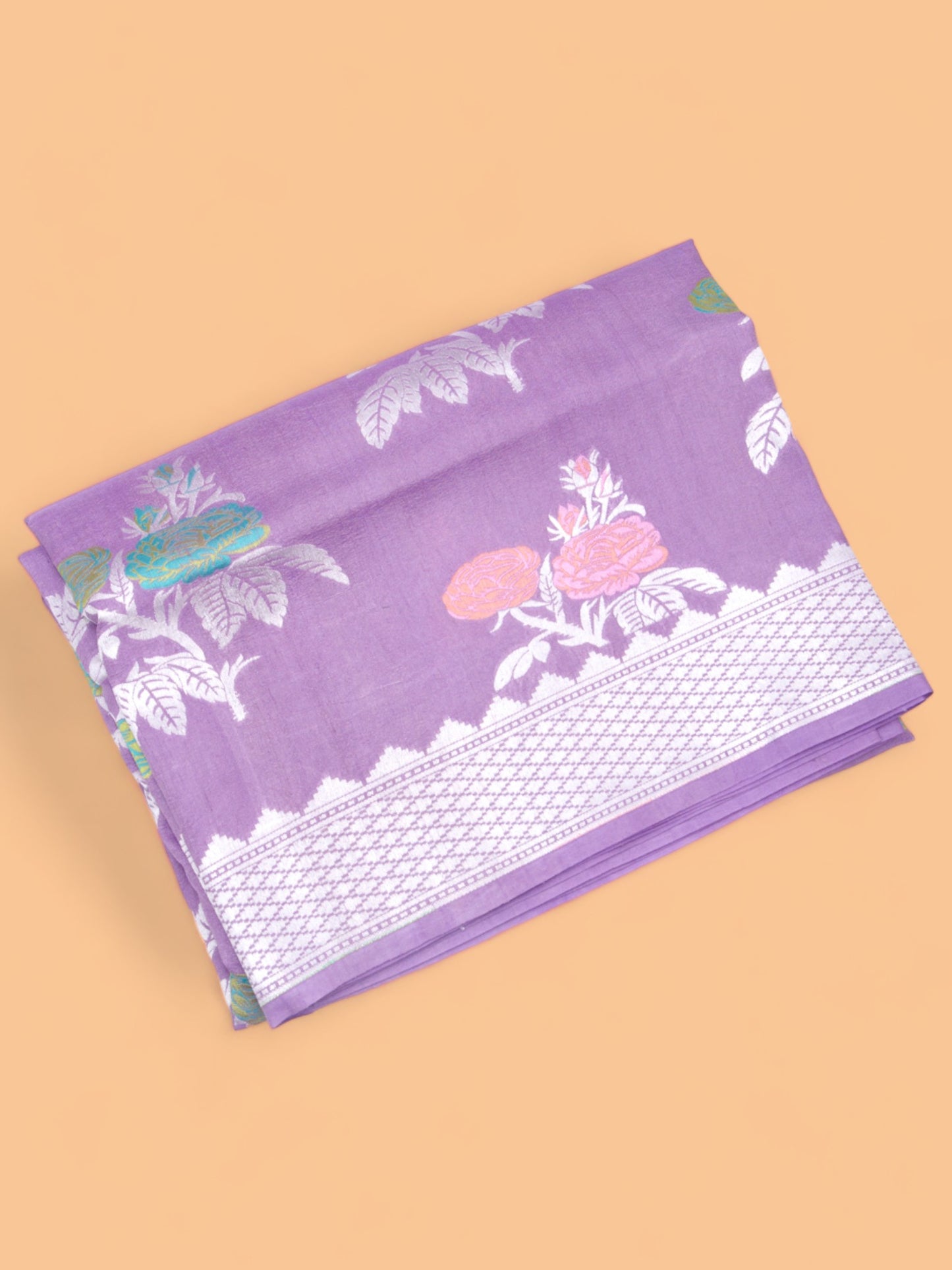 Banarasi Tussar Georgette Brocade Lavender Saree