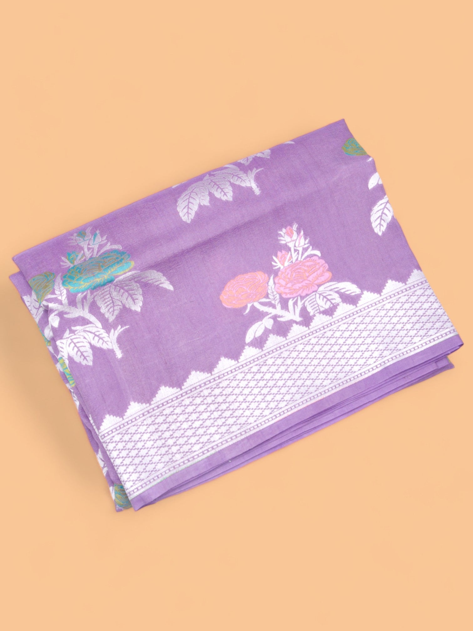 Banarasi Tussar Georgette Brocade Lavender Saree