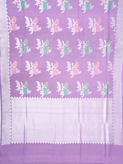 Banarasi Tussar Georgette Brocade Lavender Saree