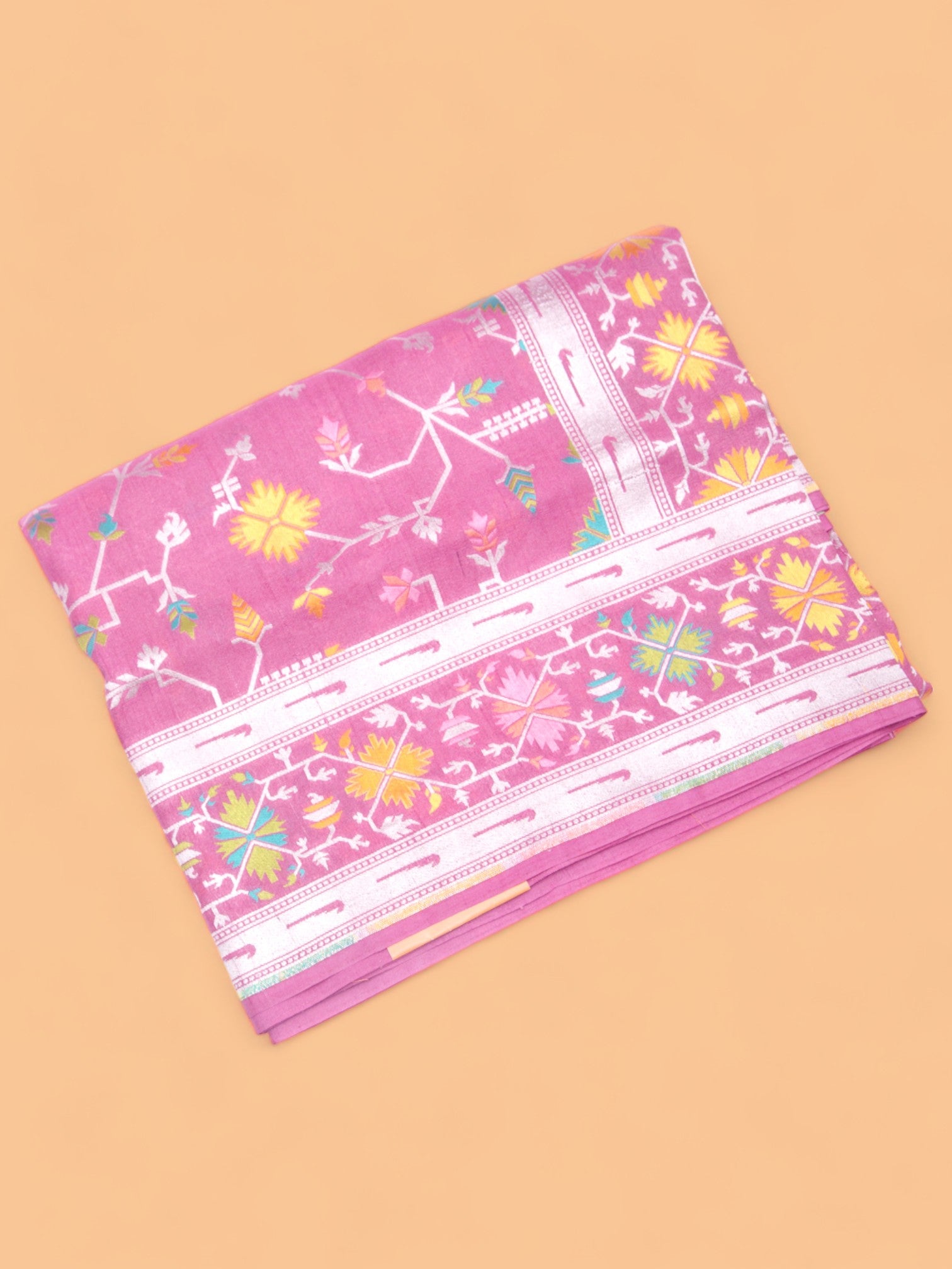 Banarasi Tussar Georgette Jaal Pink Saree