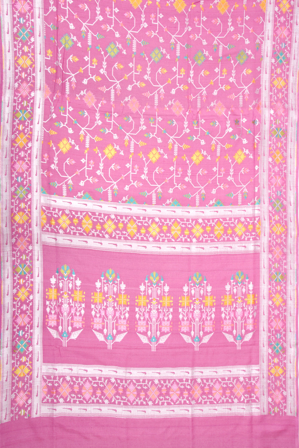 Banarasi Tussar Georgette Jaal Pink Saree