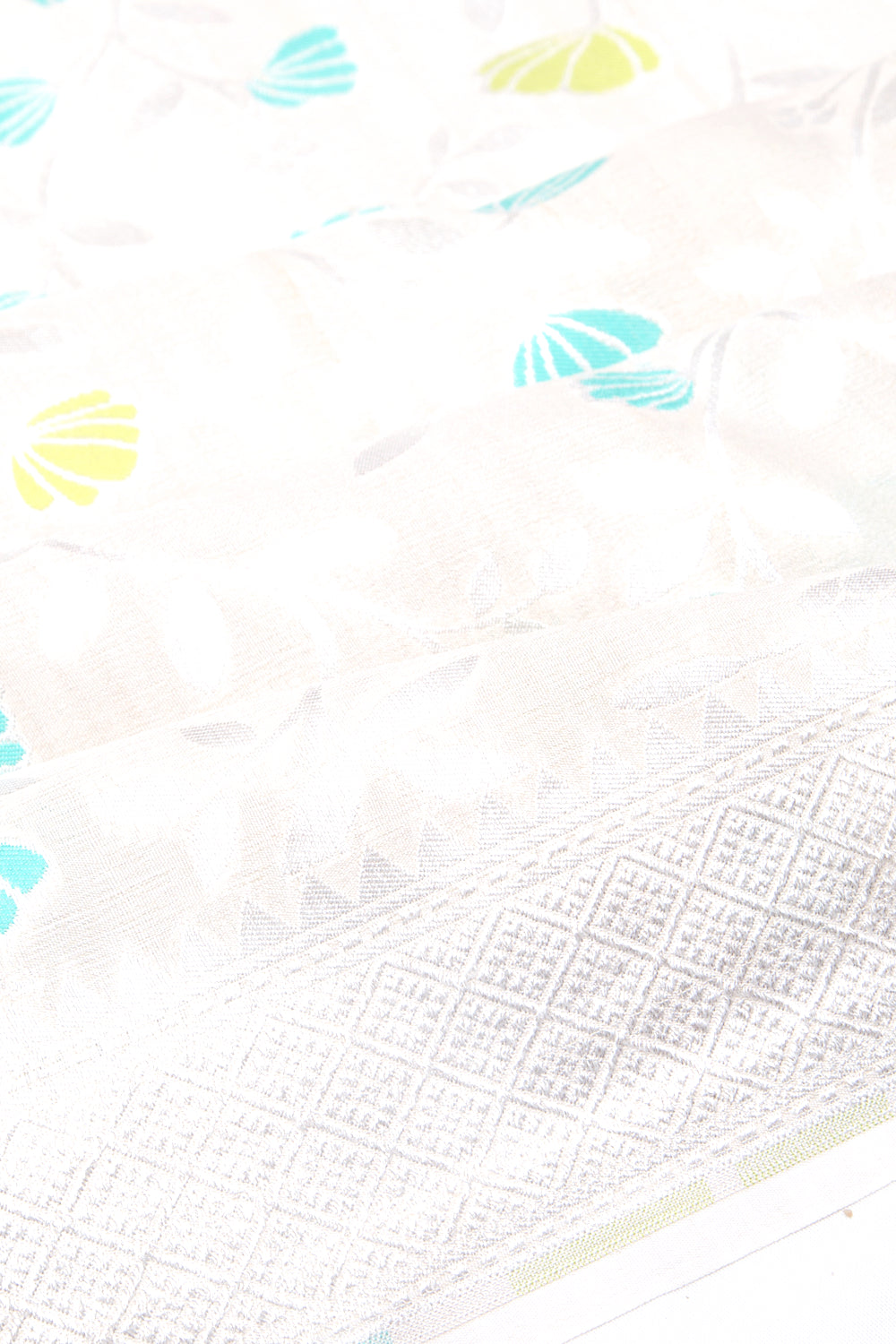 Banarasi Tussar Georgette Jaal Cream Saree