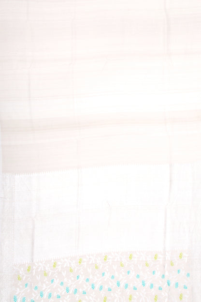 Banarasi Tussar Georgette Jaal Cream Saree
