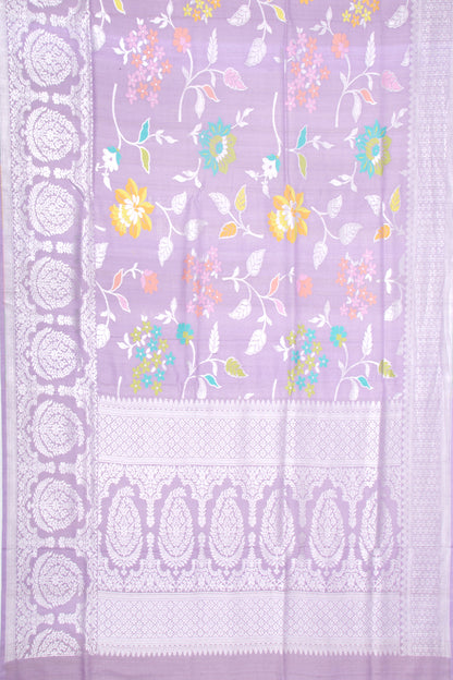 Banarasi Tussar Georgette Jaal Lavender Saree