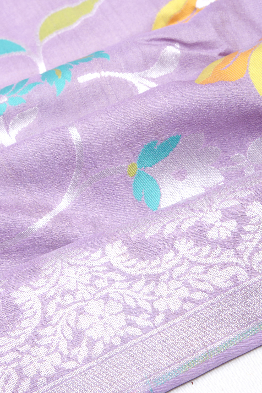 Banarasi Tussar Georgette Jaal Lavender Saree