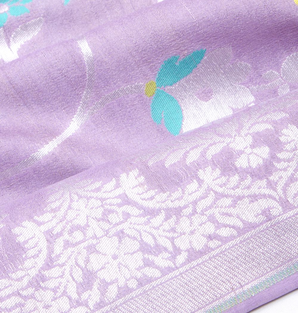 Banarasi Tussar Georgette Jaal Lavender Saree