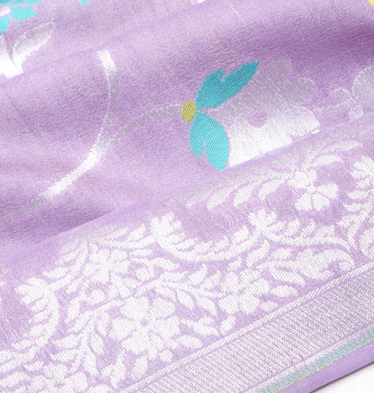 Banarasi Tussar Georgette Jaal Lavender Saree