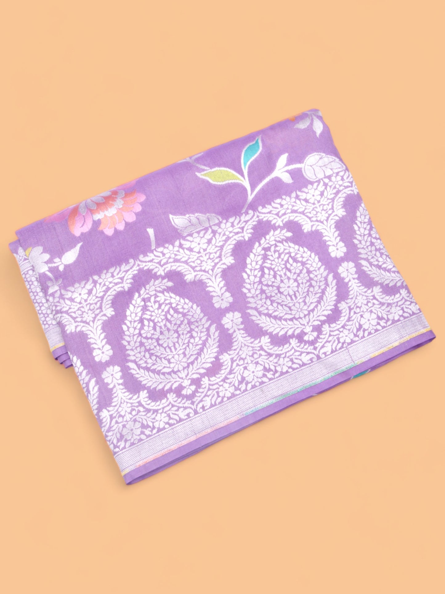 Banarasi Tussar Georgette Jaal Lavender Saree