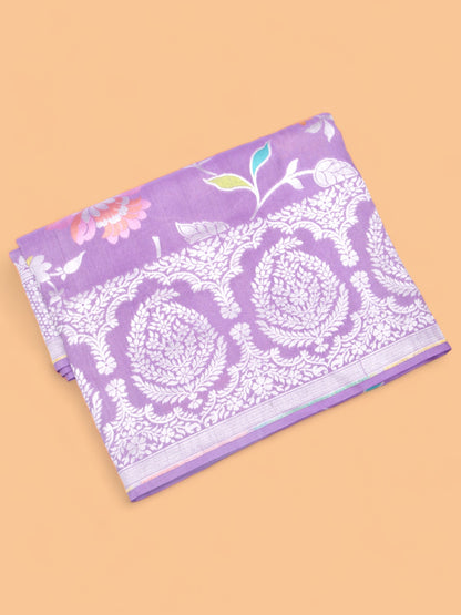 Banarasi Tussar Georgette Jaal Lavender Saree