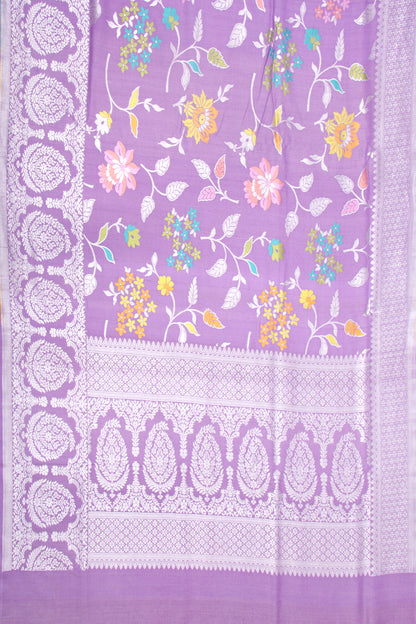 Banarasi Tussar Georgette Jaal Lavender Saree