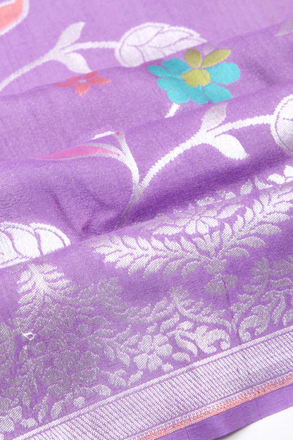 Banarasi Tussar Georgette Jaal Lavender Saree